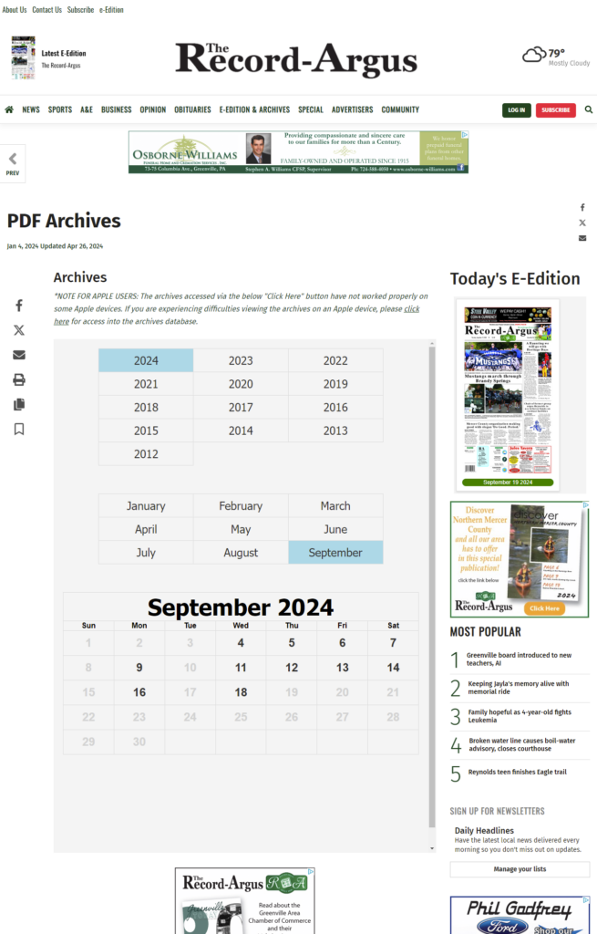 PDF Press Vault Integration @ RecordArgus.com